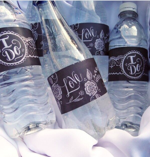 Chalkboard printable water bottle labels