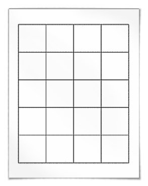 Square labels, 1.8" x 1.8" on sheets for laser and inkjet printers